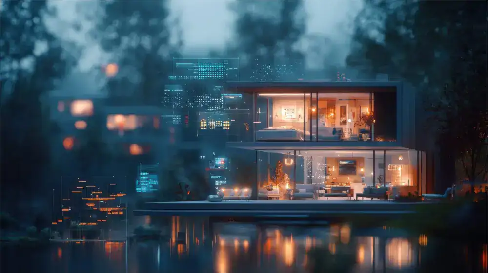 A modern Kenyan real estate office with property listings displayed on screens, showing apartments, houses, and land across Nairobi, Mombasa, and other regions. The image represents how real estate agents and developers in Kenya can overcome high keyword competition by targeting location-specific searches like "houses for sale in Karen" or "cheap rentals in Thika," optimizing property pages with clear details and high-quality photos, and timing SEO efforts around seasonal demand tied to school terms and holidays.