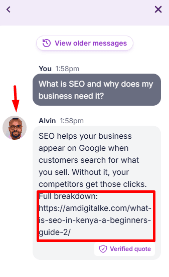 am digital ke chatbot answering questions » AM Digital KE am digital ke chatbot answering questions