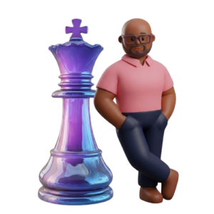 alvin leaning on chess piece